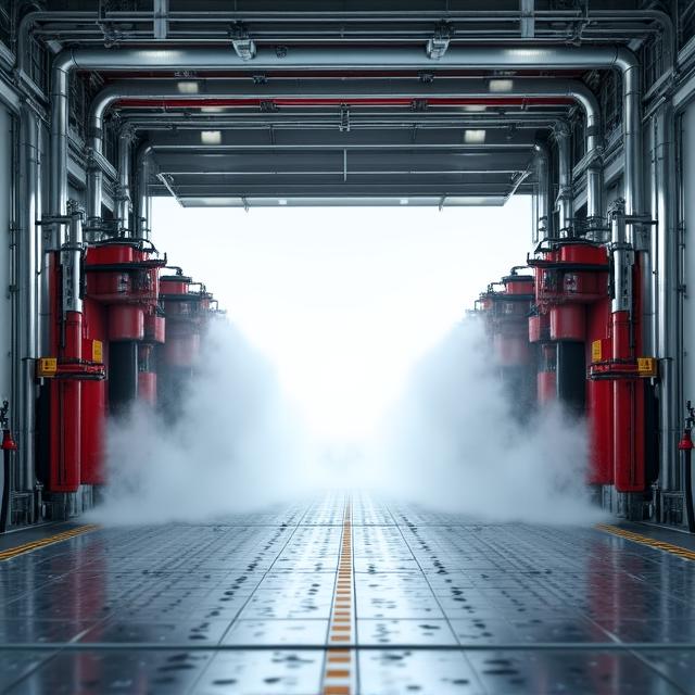 Area di lavaggio industriale di grandi dimensioni